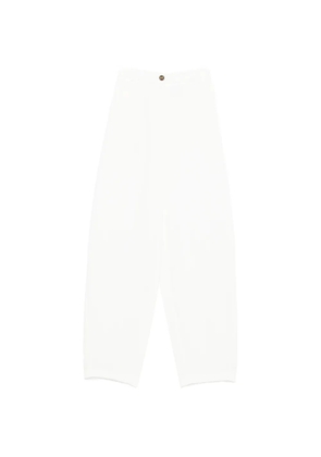 Elisabetta Franchi logo-detail palazzo pants - White