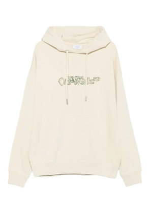 Off-White logo-print hoodie - Neutrals