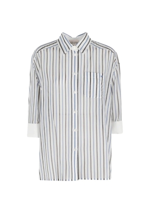 Semicouture Gracia striped pocket shirt - Blue