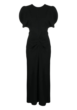 Victoria Beckham ruched-waist crepe midi dress - Black
