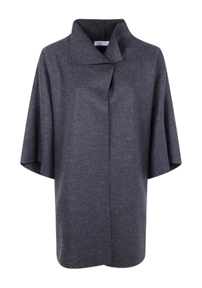 Harris Wharf London mantle high-neck half-sleeve coat - 180 ANTHRACITE