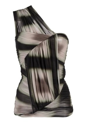 Rick Owens ombré-effect asymmetric draped top - Black