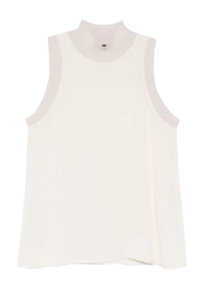 Peserico ribbed high-neck top - White