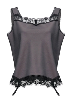 MM6 Maison Margiela lace trim top - Grey