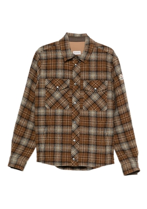 Moncler check pocket shirt - Brown