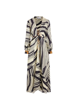 Raquel Diniz abstract print V-neck dress - Neutrals