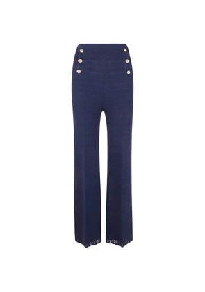 TWINSET buttoned crochet trousers - Blue