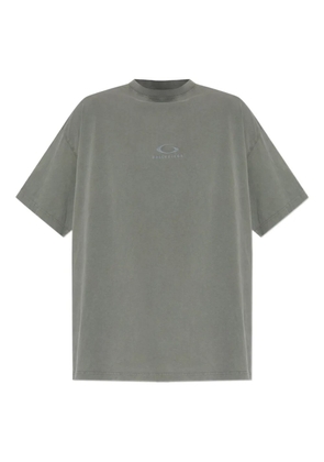 Balenciaga logo-embroidered T-shirt - Grey