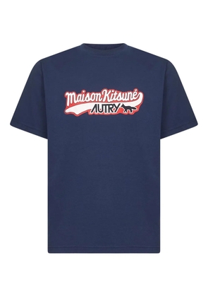 Autry Maison Kitsuné logo-lettering T-shirt - Blue