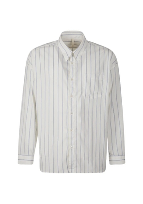 Sunflower striped-pattern chest-pocket shirt - White