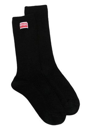 Kenzo logo-patch ribbed-knit socks - Black