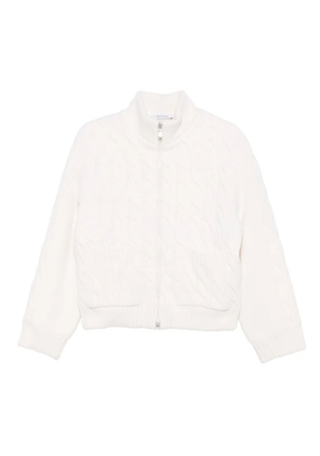 Gran Sasso cable-knit zip jacket - White