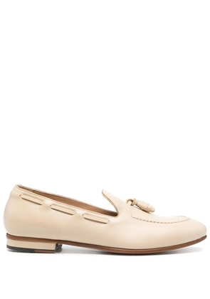 Francesco Russo tassel leather loafers - Neutrals