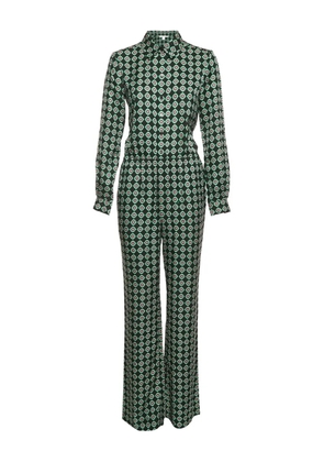 DVF Diane von Furstenberg geometric-print silk jumpsuit - Black