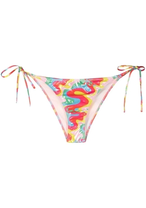 Chiara Ferragni abstract-print tie-fastening bikini bottoms - Red
