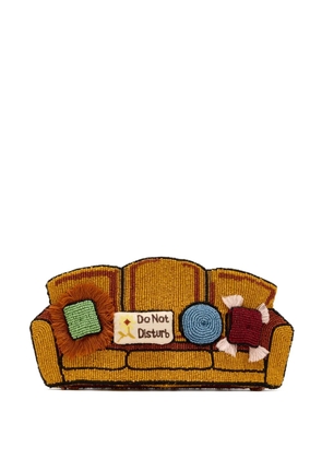 STAUD beaded Couch clutch - Yellow