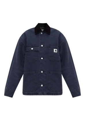 Carhartt WIP corduroy-collar organic-cotton coat - Blue