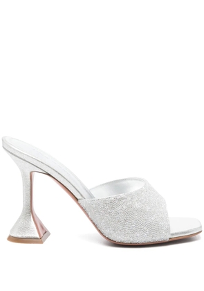 Amina Muaddi 95mm leather heeled sandals - Silver