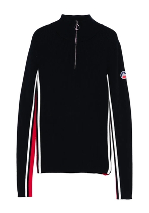 Fusalp side-stripe zip-neck ski top - Blue