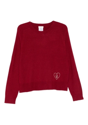 LIU JO embellished-heart sweater - Red