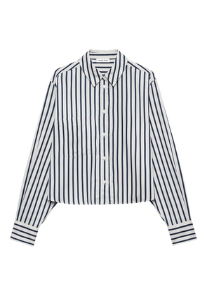 ANINE BING Essie striped cropped shirt - White