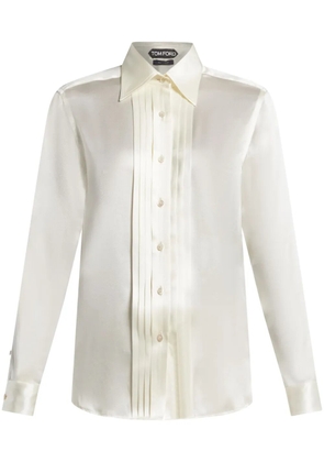 TOM FORD pleated silk shirt - White