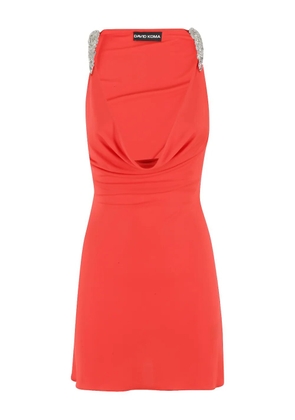 David Koma cowl-neck mini dress - Orange