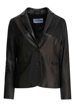 Semper buttoned leather blazer - Black