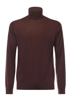 ALPHA STUDIO roll-neck long-sleeved sweater - Brown