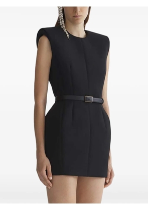 Mugler padded shoulder mini dress - Black
