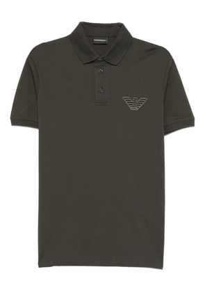 Emporio Armani eagle-embroidered polo shirt - Green