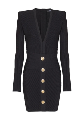 Balmain ribbed bodycon dress - Black