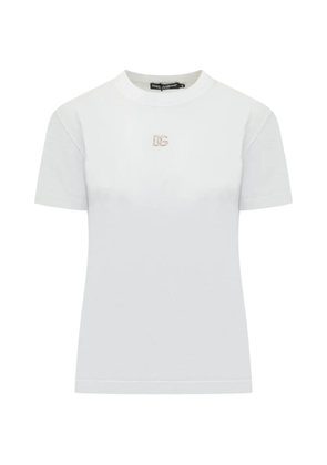 Dolce & Gabbana embellished-logo T-shirt - White