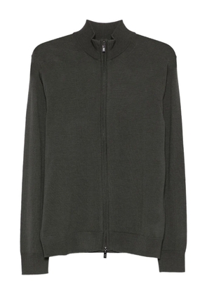Emporio Armani zip-up wool sweater - Black