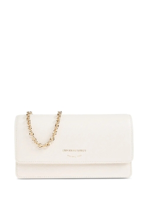 Emporio Armani chain leather clutch bag - Neutrals