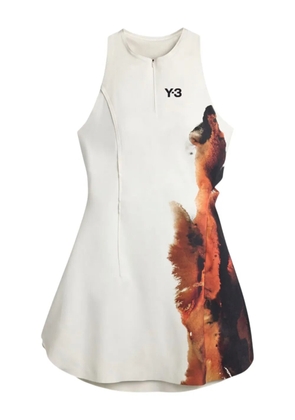 Y-3 abstract-print mini dress - Neutrals