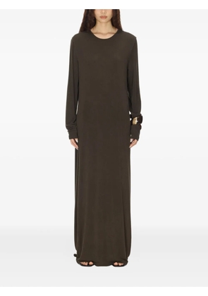 Uma Wang DEA tie-back long-sleeve maxi dress - Brown