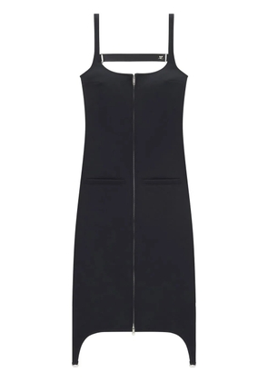 Courrèges strap bretelles twill long-dress - Black