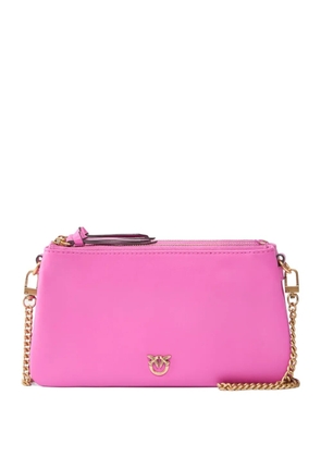 PINKO leather with love birds logo shoulder bag