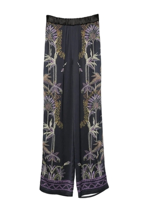 Forte Forte floral-embroidered trousers - Blue