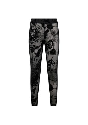 Philipp Plein embroidered leggings - Black