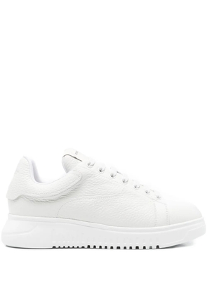 Emporio Armani padded-tongue leather sneakers - White