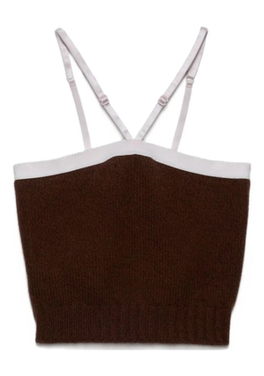 Prada adjustable-straps knitted top - Brown