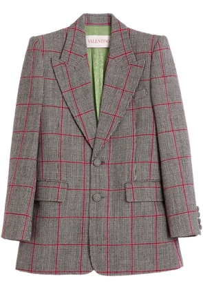 Valentino Garavani checked single-breasted blazer - Black