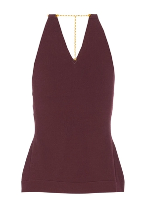 Elisabetta Franchi chain-neckline sleeveless top - Red