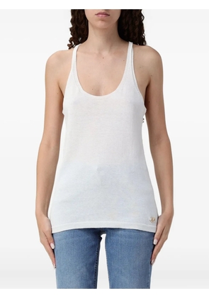 TWINSET logo-plaque tank top - White