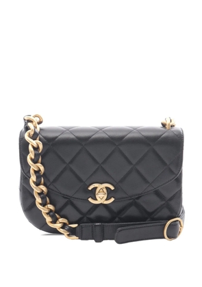 CHANEL Pre-Owned 2021-2026 CC Quilted Lambskin Chain Messenger Bag crossbody bag - Black