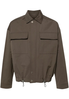 Nanushka drawstring twill shirt jacket - Brown
