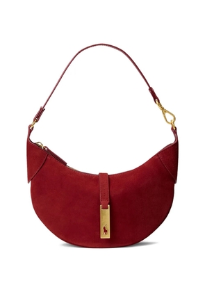 Polo Ralph Lauren tab closure logo suede shoulder bag - Red