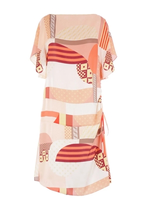 FENDI abstract-print mini dress - Neutrals
